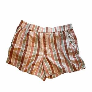 Sonoma Women's High‎ Waist Striped Shorts - Pink and Tan